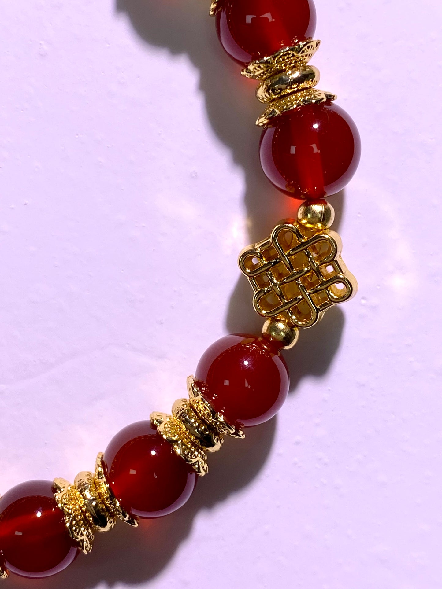 [Custom] Red Agate Bracelet in Gold Hardware