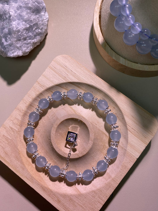 [Custom] Aquamarine Bracelet in Silver Hardware